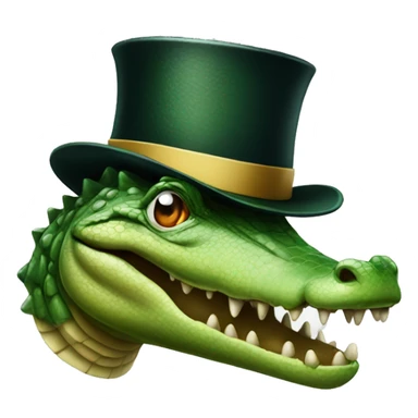 Crocodile with a top hat sticker