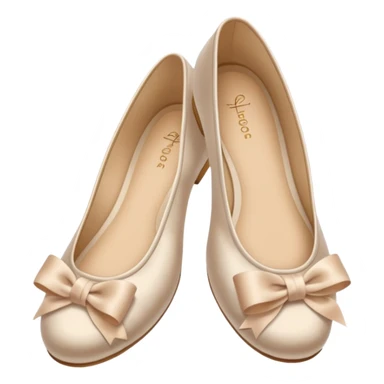 Beige realistic silk bow ballerina shoes sticker