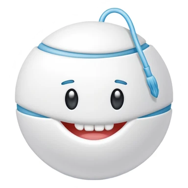 Ball of white dental floss sticker