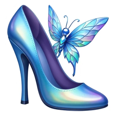 blue fairy high-heeled shoe sticker