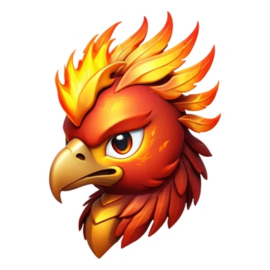 Cinematic Battle-Hardened Mystical Fire Phoenix Portrait Emoji, head tilted dramatically with a defiant, almost mocking smirk. Featuring a striking, rugged form with intensely scarred, flame-scorched feathers and eyes that burn with warrior-like fury, this phoenix embodies unapologetic badassery. Rendered with vibrant, lifelike textures and dynamic, contrasting shadows, high shine, and a bold soft glowing outline, it captures the essence of a phoenix ready to rise and scorch any challenge with battle-hardened might. sticker