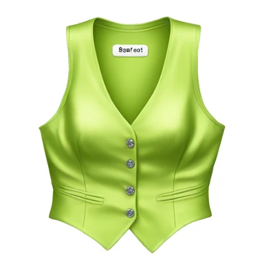Realistic isolated lime green silk feminine fashion hater top vest. sticker