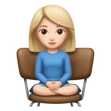 Memoji girl sitting on a chair from back sticker