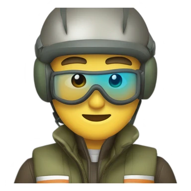 Pilote de chasse avec une tête sérieuse pas et avec un masque à oxygène et une visière sticker