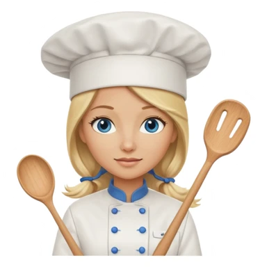 Sexy Long Blonde hair blue eyed female chef sticker