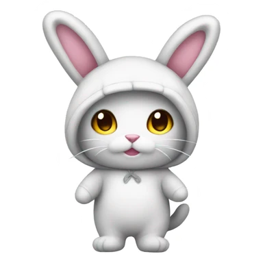 standing cat plushie IN A BUNNY COSTUME sticker
