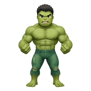 Angry hulk with big fist only till chest sticker
