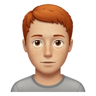 Man with freckles, light skin, short brown hair more freckles brown hair not orange hair sticker