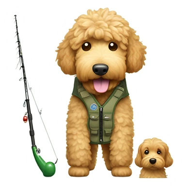 Golden doodle fishing gear sticker