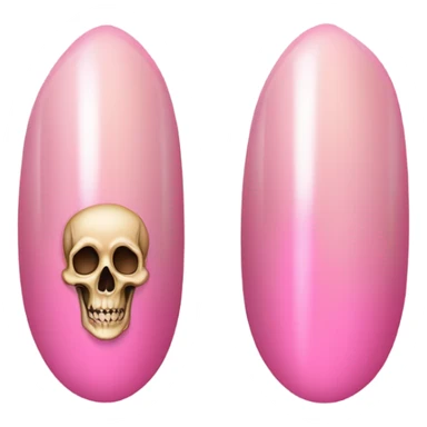 almond shape pink french tip nails skeleton hand  sticker