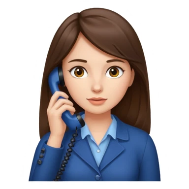 ￼ Brunette Haired Girl on the phone  sticker