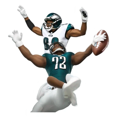 Eagles football player flying over the liberty bell sticker