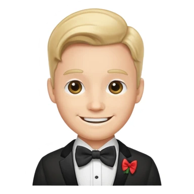 Gentleman bow tie emoji face sticker