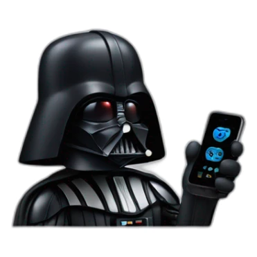 dark vader speaking with a phone sticker