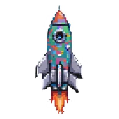rocket ship sticker