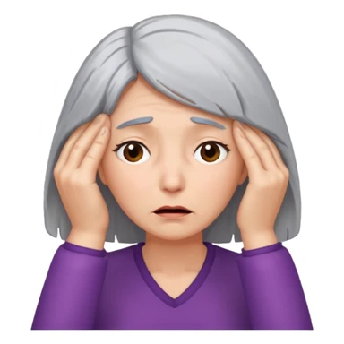 face palm woman with gray hair sticker