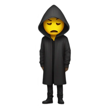 hooded man and silouhette in distress sticker