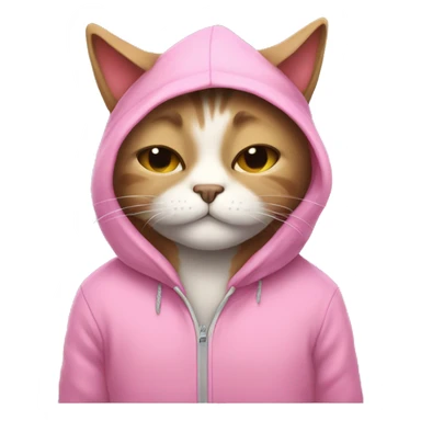 sleepy cat with a pink hoodie sticker