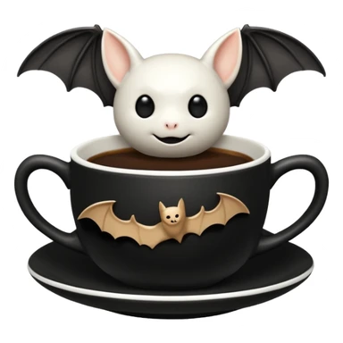 a coffeecup with a bat on it sticker
