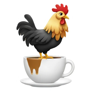 Chicken drinking coffee sticker