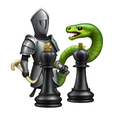 Chess knight with snake sticker