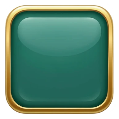 Blank dark Jade and gold edged rounded square icon button sticker