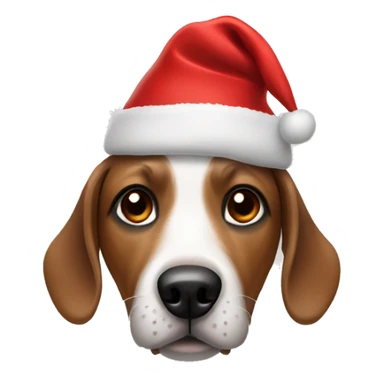 Sosage dog wearing Christmas hat  sticker