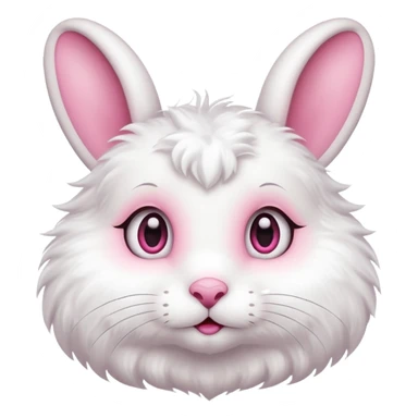 White rabbit BIG PINK heart shaped eyes  sticker