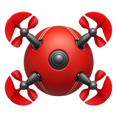 cricket ball with drone propellers attached to it, spinning sticker