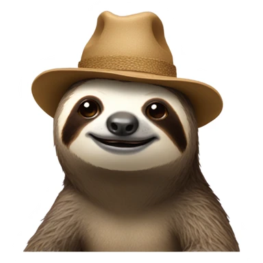 Sloth wearing a hat sticker