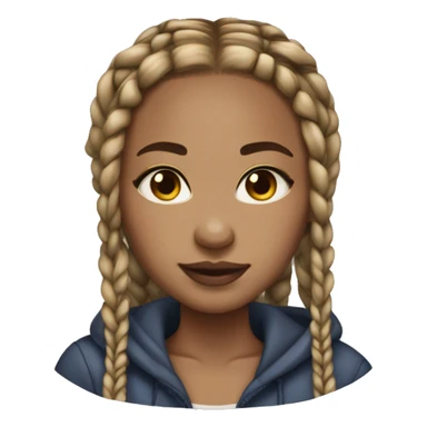 Light skin girl with box braids sticker