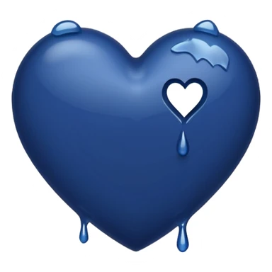 Bleeding navy blue heart  sticker