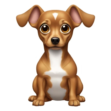 brown chiweenie with small ears in ghost costume sticker
