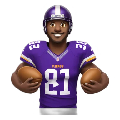 Minnesota vikings player holding eggplant sticker