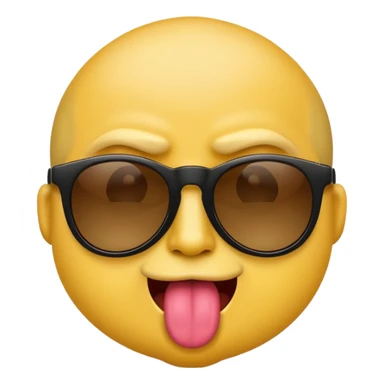 arrogant emoji wearing dark sunglasses sticking its tongue out sticker