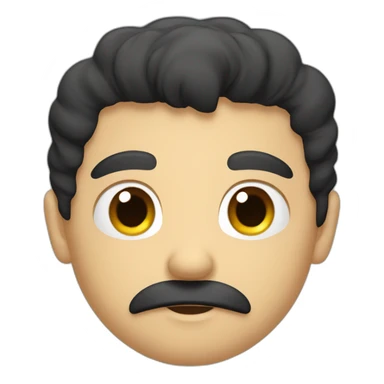 Hungry men with black hair and Little mustache  sticker