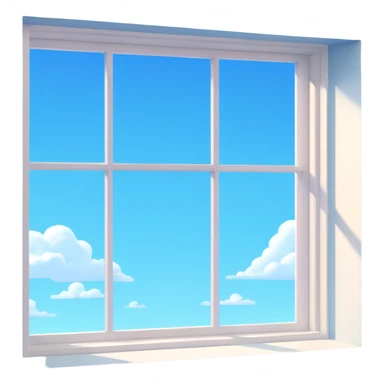a big window with a skylight and blue sky sticker