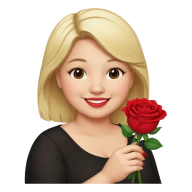 ash Trevino is a fat girl with blonde hair and has a rose in her hand  sticker