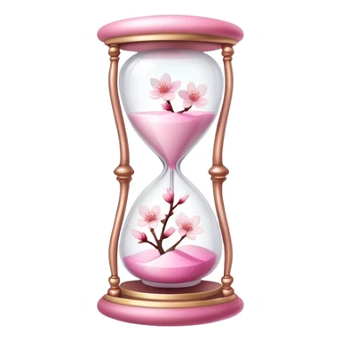 Pink pastel and white gradient Cherry Blossom hourglass sticker