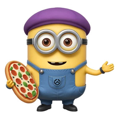 un minions  del cartone animato con la pelle di colore viola e che abbiamo il pizzetto come barba sticker