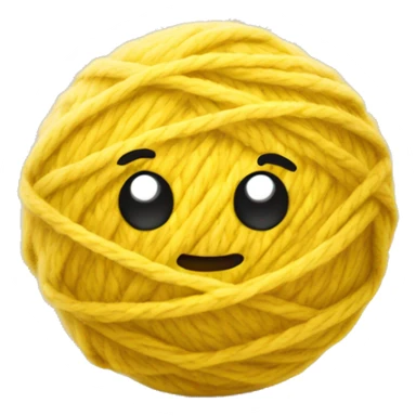 Yellow colour ball of wool sticker