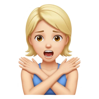 Arms crossed holding neck screaming girl sticker