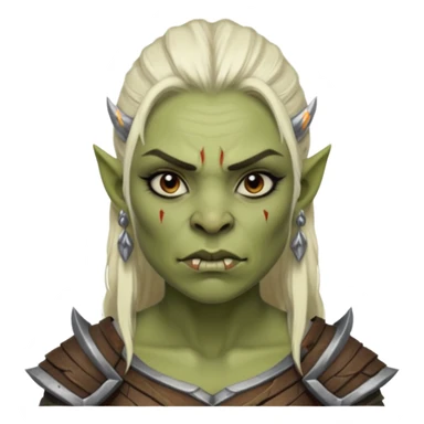 ESO female orc warrior with lashes and earrings sticker