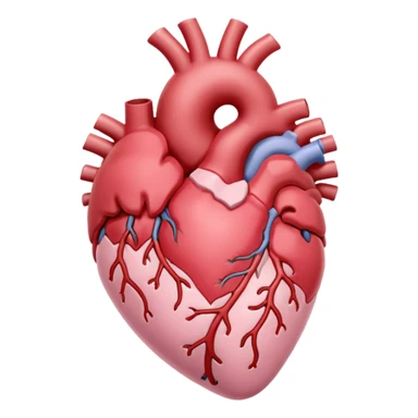 anatomical heart, pastel light pink, iOS emoji style, variation 1 sticker