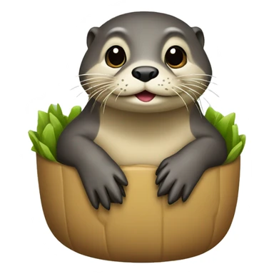 Loutre sur tortue sticker