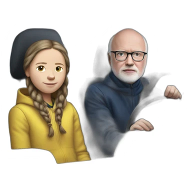 greta Thunberg in car with frans timmermans sticker