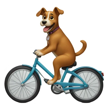 A dog riding a bike  sticker