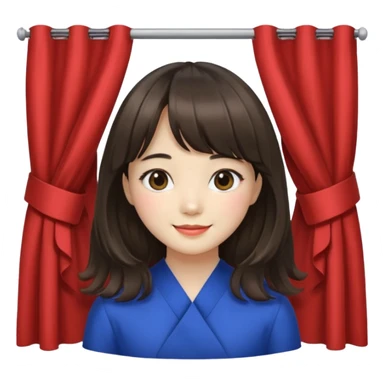 Korean girl with medium hair and curtain bangs sticker