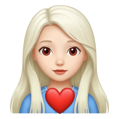 girl with white long hair heart short sticker