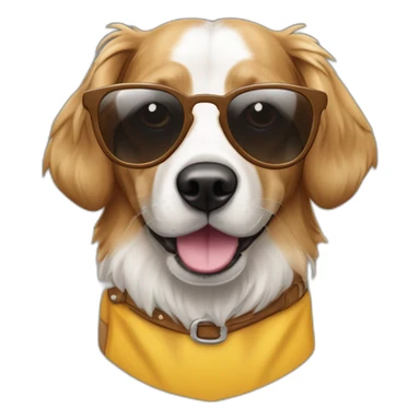 Chien Épagneul breton amusant avec des lunettes de soleil et une pinte de bierre sticker